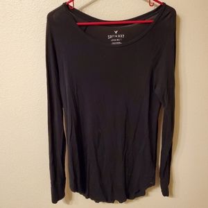 Black long sleeve with wide neck